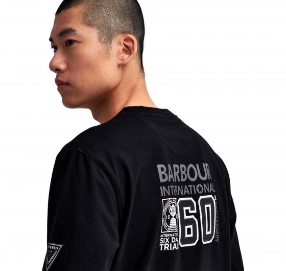 BARBOUR INTERNATIONAL T shirt Uomo Steve McQueen 60° Anniversario MTS1375BK11 Nero Casual