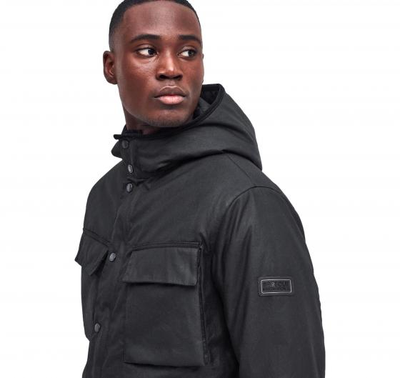 BARBOUR INTERNATIONAL Giacca Cerata Uomo Longwell MWX2382BK71 Nero Elegante Casual