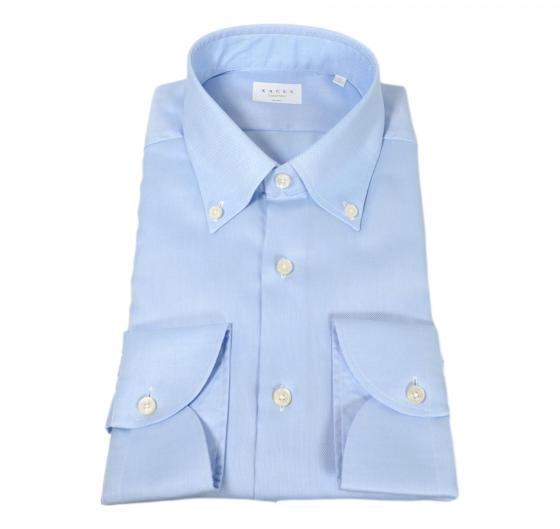 XACUS Camicia Collo Button Down Oxford Travel Shirt 11806003 Colore Celeste