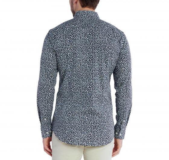 BOSS Camicia Uomo Slim Fit Popelin Di Cotone Elasticizzato Stampa Floreale Modello H-HANK-KENT 50512664 Blu scuro