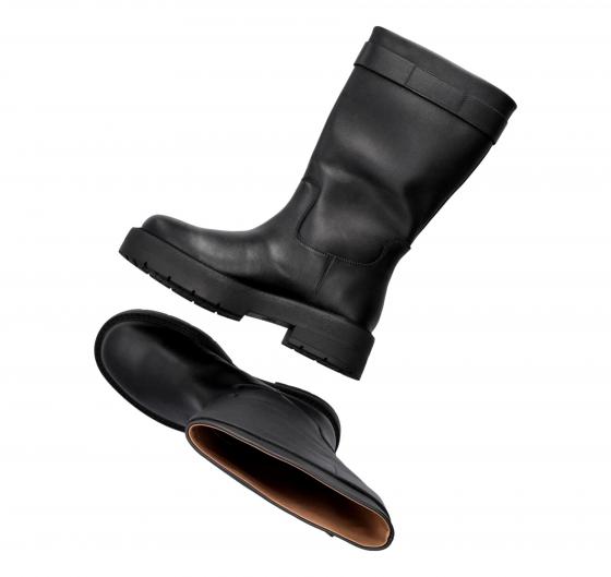 BOSS Stivali Donna in Pelle Con Monogramma Double B Dettagli Rebby BKBootie CBB  50529775 Colore Nero