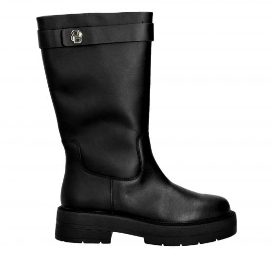 BOSS Stivali Donna in Pelle Con Monogramma Double B Dettagli Rebby BKBootie CBB  50529775 Colore Nero