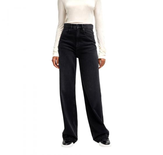 BOSS Jeans Donna A Gamba Larga In Denim Antracite C_MARLENE HR 5.0 -50528368 Colore Nero