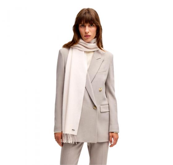 BOSS Sciarpa Donna Realizzata In Italia In Twill Di Lana Modello Zesy 35 180 50517216 Colore Nude Chiaro