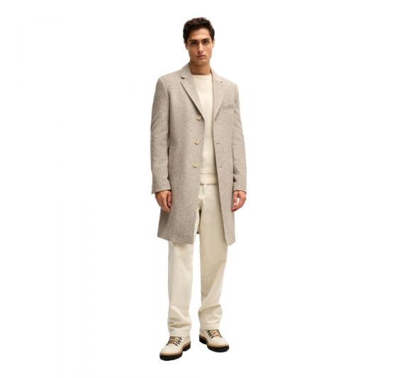 BOSS Maglione Uomo Regular Fit In Materiali Misti Con Polsini A Coste H-Ematero 50526864 Colore Avorio