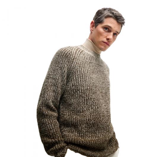 BOSS Maglione Uomo Regular Fit Con Lavorazione Degrade H Ezrano 50526896 Colore Marrone Multicolor
