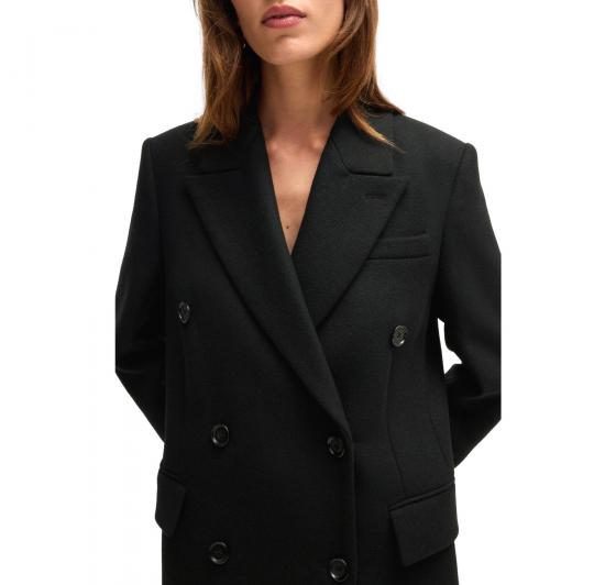 BOSS Cappotto Donna Lungo In Twill Con Chiusura Doppio Petto Callaf 50524975 Colore Nero