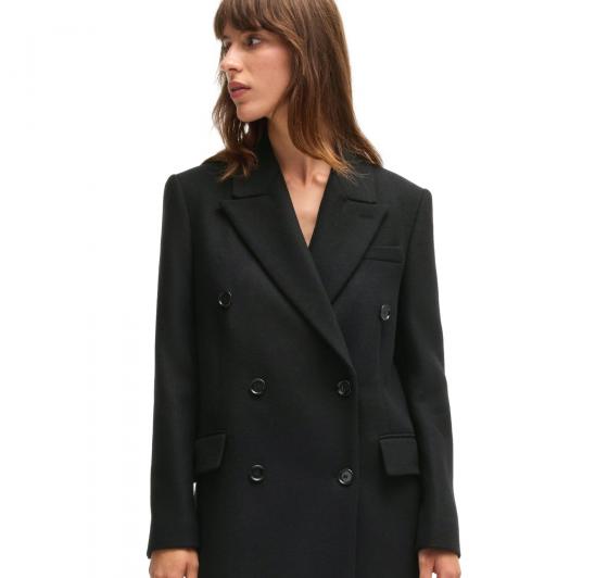 BOSS Cappotto Donna Lungo In Twill Con Chiusura Doppio Petto Callaf 50524975 Colore Nero