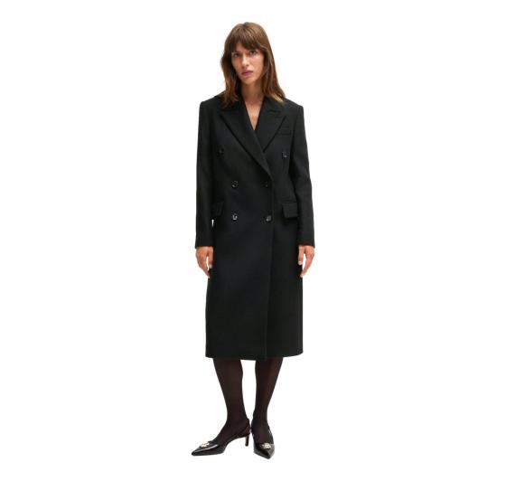 BOSS Cappotto Donna Lungo In Twill Con Chiusura Doppio Petto Callaf 50524975 Colore Nero