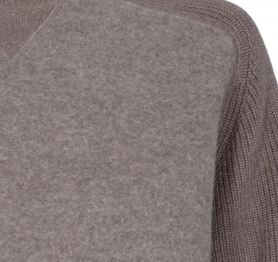 BOSS Maglione Uomo Regular Fit In Materiali Misti Con Polsini A Coste H-Ematero 50526864 Colore Mud