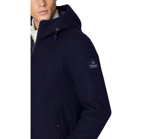AERONAUTICA MILITARE Giubbotto Uomo In Maglia A Coste Misto Lana MA1372 Colore Blu