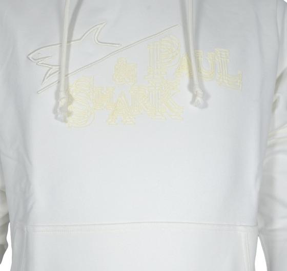PAUL SHARK Felpa Uomo Con Logo In Rilievo E Cappuccio 14311829 Colore Bianco