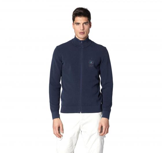 AERONAUTICA MILITARE Maglia Full Zip in Cotone Punto Riso MA1527L463 Colore Blu
