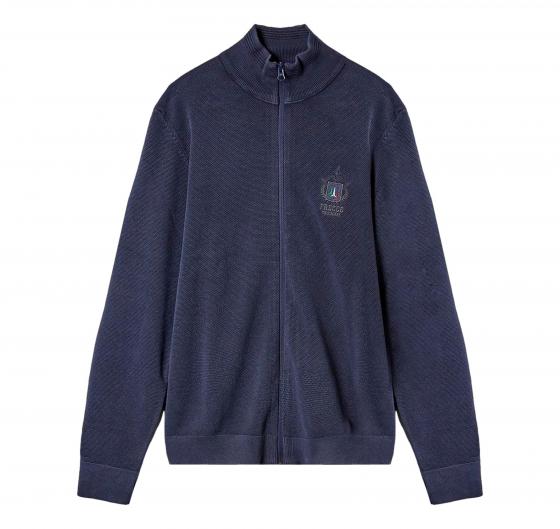 AERONAUTICA MILITARE Maglia Full Zip in Cotone Punto Riso MA1527L463 Colore Blu