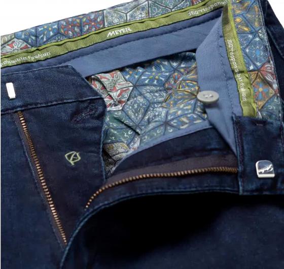 MEYER Tencel Denim Pantalone Uomo Modello Bonn Modern Fit 2-4545/18 Blu