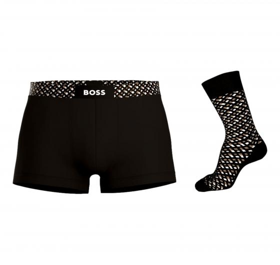 BOSS Calze e Boxer Uomo in Confezione Modello Trunk e Sock Gift 50529047 Nero