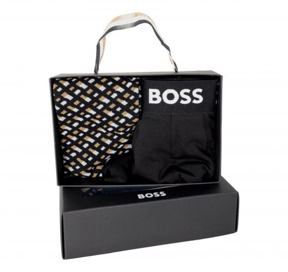 BOSS Calze e Boxer Uomo in Confezione Modello Trunk e Sock Gift 50529047 Nero