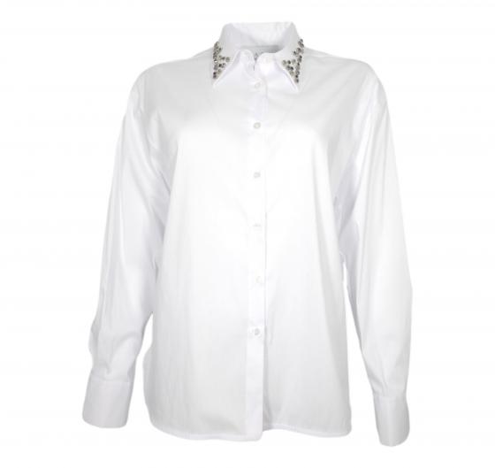 KAOS Camicia Donna Con Applicazioni Al Colletto QI1CD017 Colore Bianco