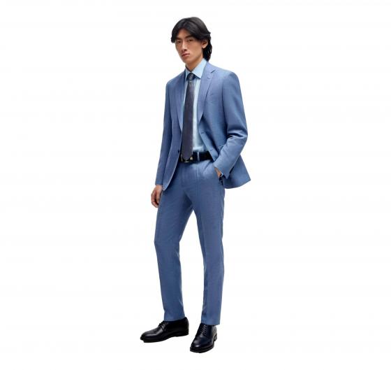 BOSS Camicia Uomo Regular Fit H-Joe-Kent-C1-214 50473265 Colore Celeste