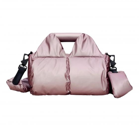 RAINS Borsa Nyssa Puffer Duffel Crossbody Mini Colore Rosa Muse