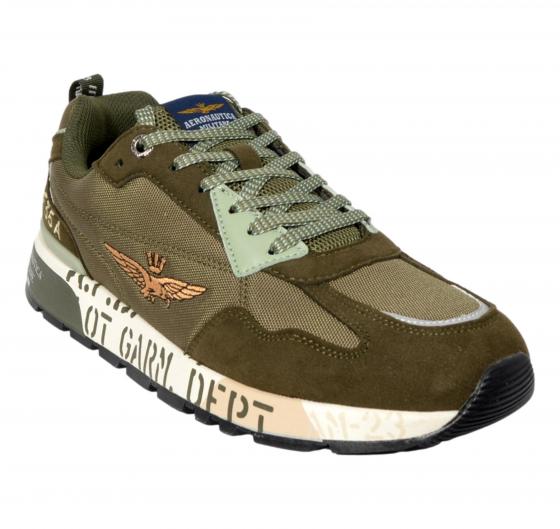 AERONAUTICA MILITARE Scarpa Running Sneakers Uomo SC276 Pilot Colore Verde Militare