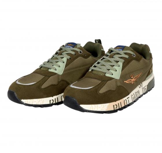 AERONAUTICA MILITARE Scarpa Running Sneakers Uomo SC276 Pilot Colore Verde Militare
