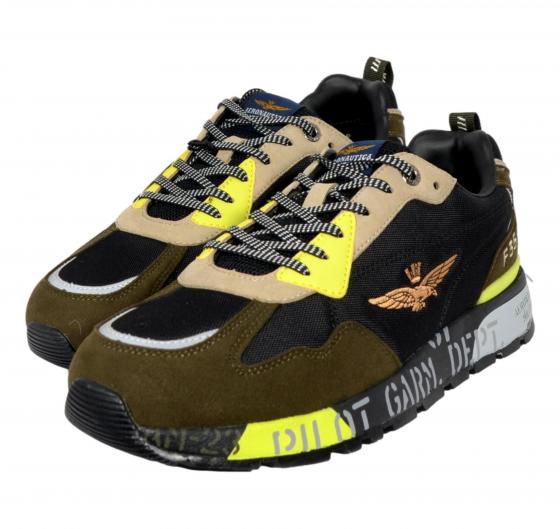 AERONAUTICA MILITARE Scarpa Running Sneakers Uomo SC276 Pilot Colore Green Black