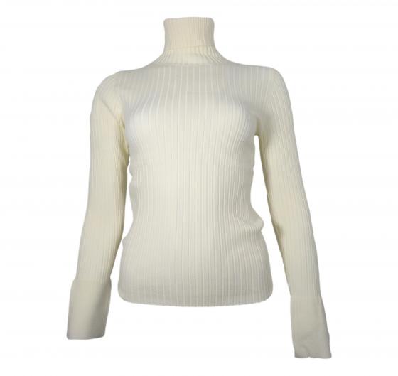 KAOS Maglia Donna A Costine Collo Alto QI1NT029 Colore Panna