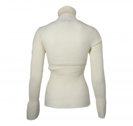 KAOS Maglia Donna A Costine Collo Alto QI1NT029 Colore Panna