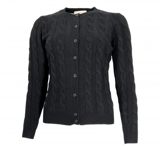 CASHMERE COMPANY Cardigan Treccia Donna Slim Fit ID113 99 Cashmere e Lana Nero