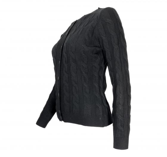 CASHMERE COMPANY Cardigan Treccia Donna Slim Fit ID113 99 Cashmere e Lana Nero