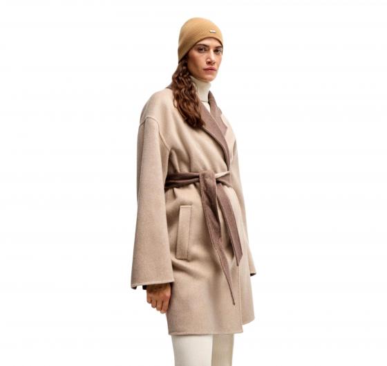 BOSS Berretto Donna in Lana e Cashmere con Logo Lari hat  50524276 Marrone Chiaro