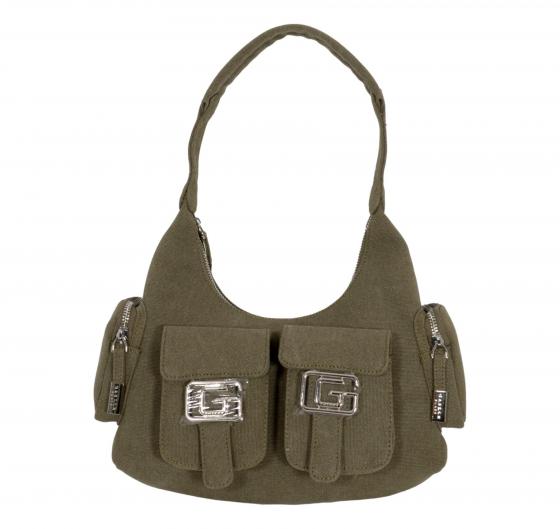 GAELLE PARIS Borsa Donna Reg Hobo Cargo In Canvas Fibbie G Nella G GAACW01190 Colore Verde Oliva