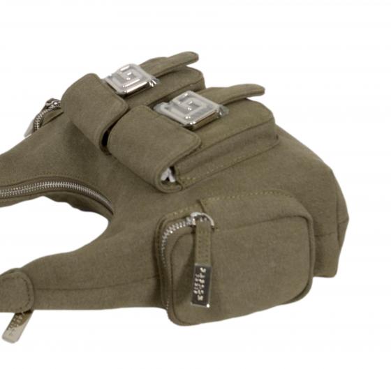 GAELLE PARIS Borsa Donna Reg Hobo Cargo In Canvas Fibbie G Nella G GAACW01190 Colore Verde Oliva