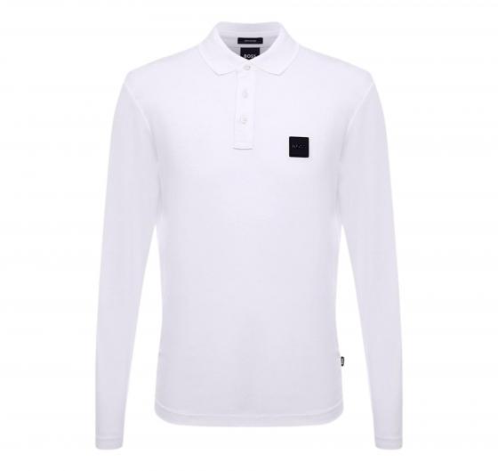 BOSS Polo Uomo Manica Lunga In Cotone Con Logo Al Petto 50485162 Colore Bianco