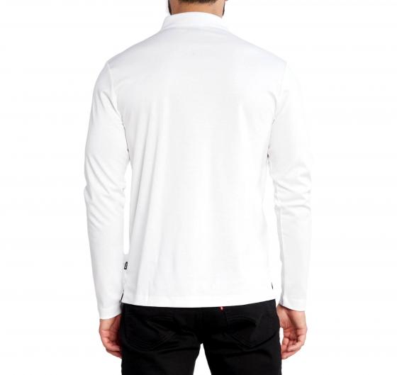 BOSS Polo Uomo Manica Lunga In Cotone Con Logo Al Petto 50485162 Colore Bianco