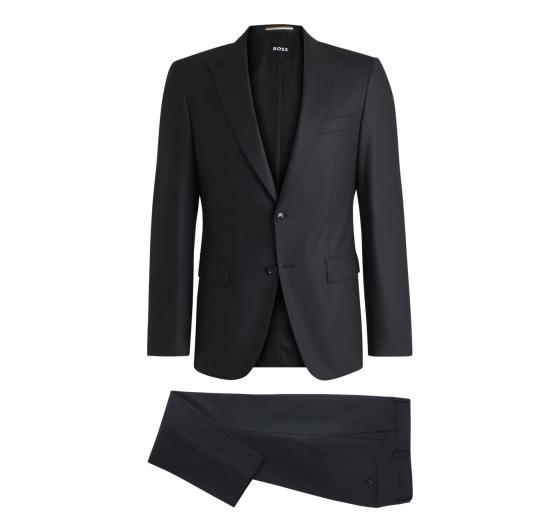 BOSS Abito Uomo Slim Fit In Misto Lana Con Micromotivo 50534913 Colore Nero