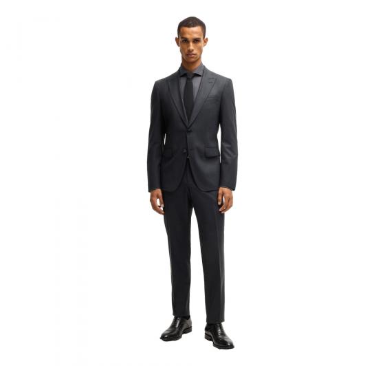 BOSS Abito Uomo Slim Fit In Misto Lana Con Micromotivo 50534913 Colore Nero