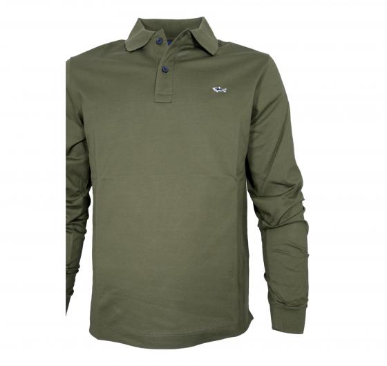 PAUL SHARK Polo Uomo Manica Lunga In Pique Di Cotone C0P1229 089 Colore Verde Militare
