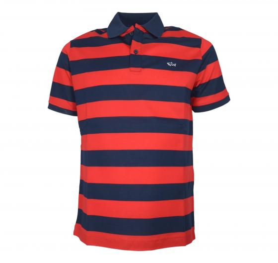 PAUL SHARK Polo Uomo In Cotone Pique Con Badge Iconico C0P1228 142 Colore Blu Rosso