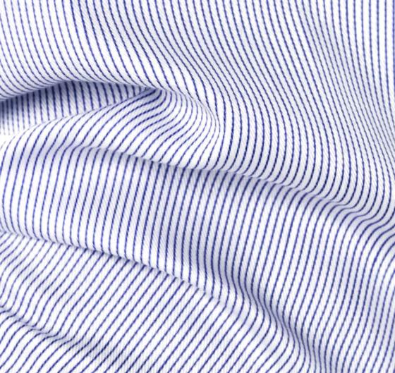 XACUS Camicia Collo francese Piccolo Twill Blu Tailor Custom Fit 11807002 Colore Riga Blu