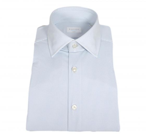 XACUS Camicia Uomo Collo francese piccolo 81610001 Fantasia Celeste