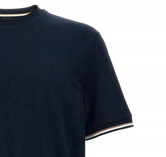 BOSS T-shirt Uomo Thompson Con Righe Tipiche Sul Fondo Manica 50501097 Colore Blu