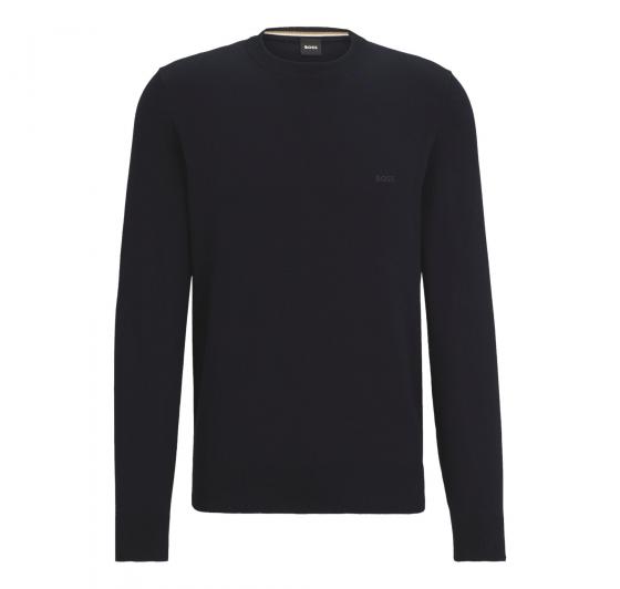 BOSS Maglione Uomo In Cotone Con Logo Ricamato Pacas 50506023 Colore Blu