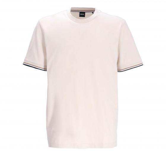 BOSS T-shirt Uomo Thompson Con Righe Tipiche Sul Fondo Manica 50501097 Colore Avorio