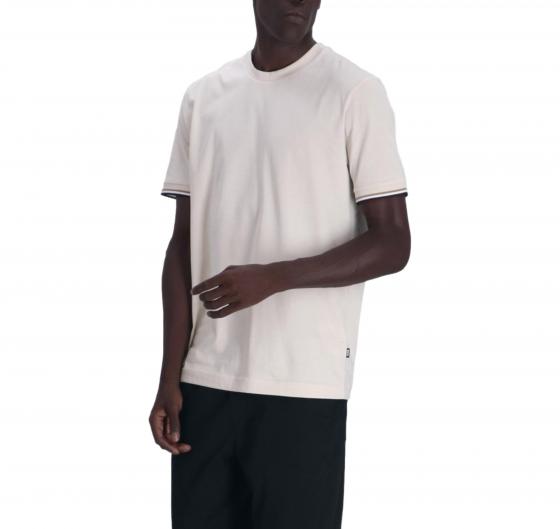 BOSS T-shirt Uomo Thompson Con Righe Tipiche Sul Fondo Manica 50501097 Colore Avorio