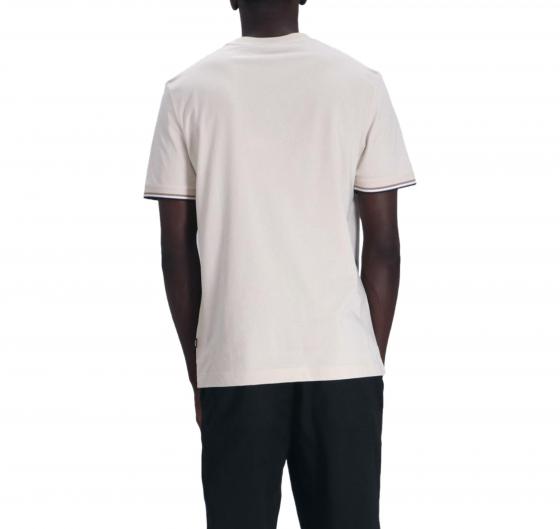 BOSS T-shirt Uomo Thompson Con Righe Tipiche Sul Fondo Manica 50501097 Colore Avorio