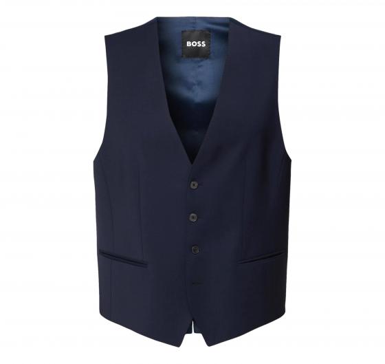 BOSS Gilet Uomo Regular Fit in Lana Vergine Elasticizzata 50480017 Colore Blu