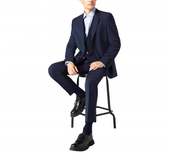 BOSS Gilet Uomo Regular Fit in Lana Vergine Elasticizzata 50480017 Colore Blu