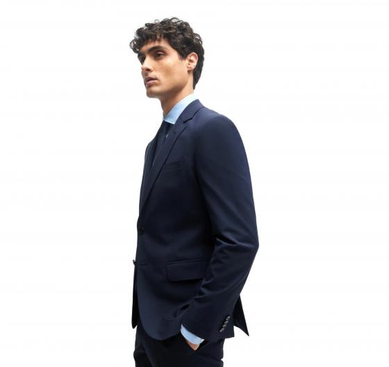 BOSS Giacca Uomo Slim Fit in Lana Vergine Elasticizzata H-Huge 50482734 Colore Blu